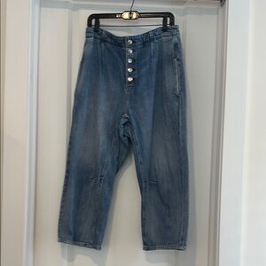 We The Free Blue Cropped Ankle Jeans Relaxed Fit